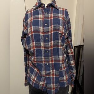 Classic Blue and Red Plaid Men's Shirt